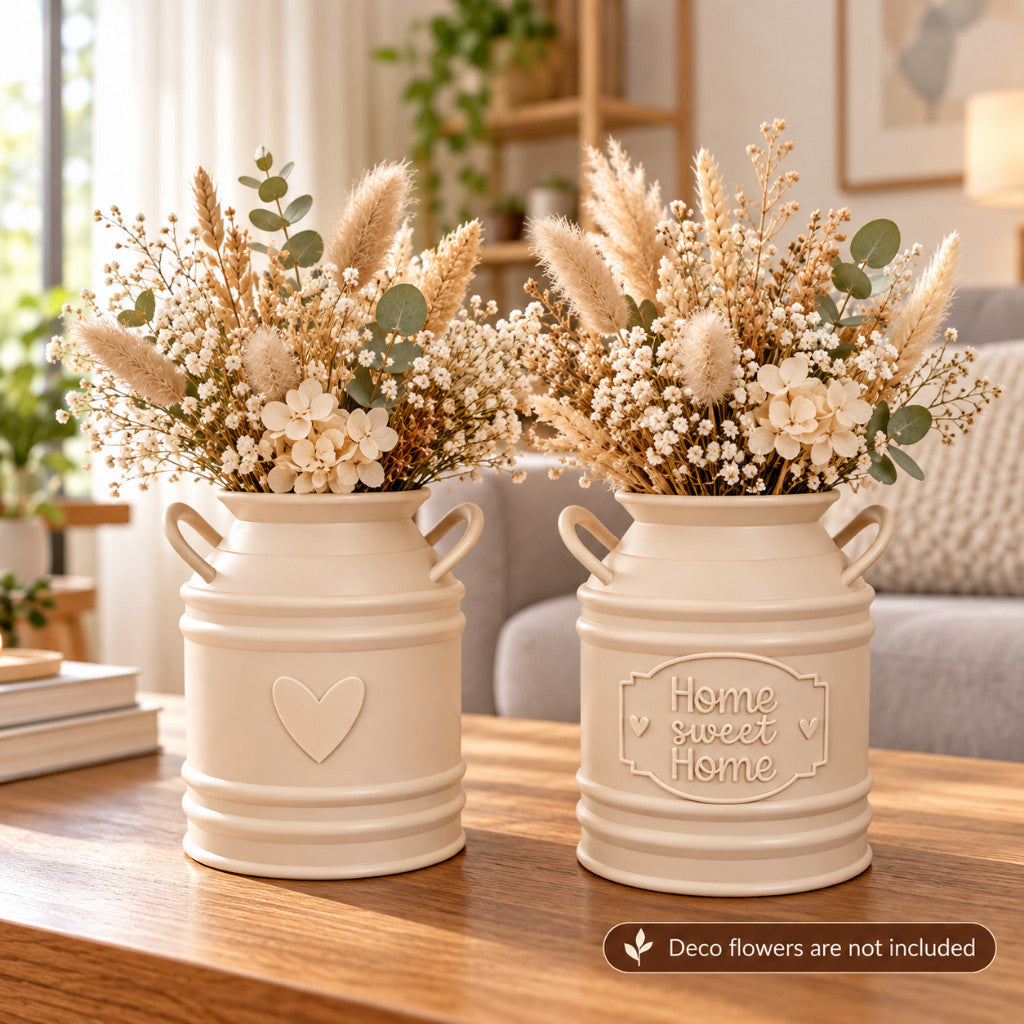 Country Style Milk Can Vase – Rustic Home Decor