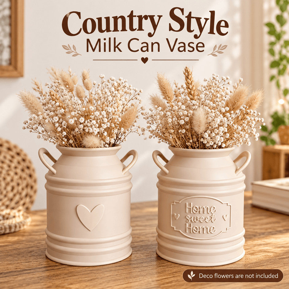 Country Style Milk Can Vase – Rustic Home Decor