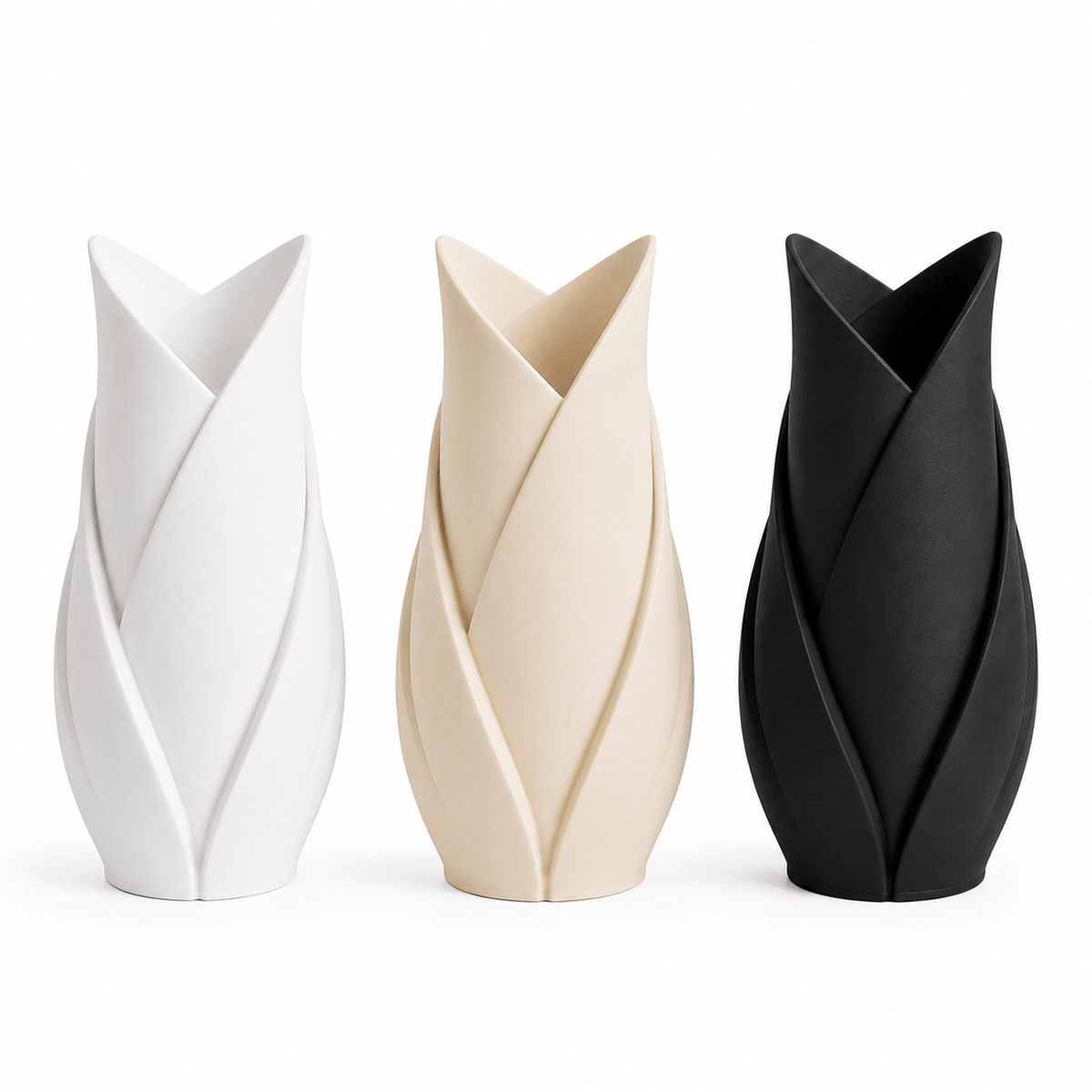 Tulip Leaf Decorative Vase (3 Pcs Set)