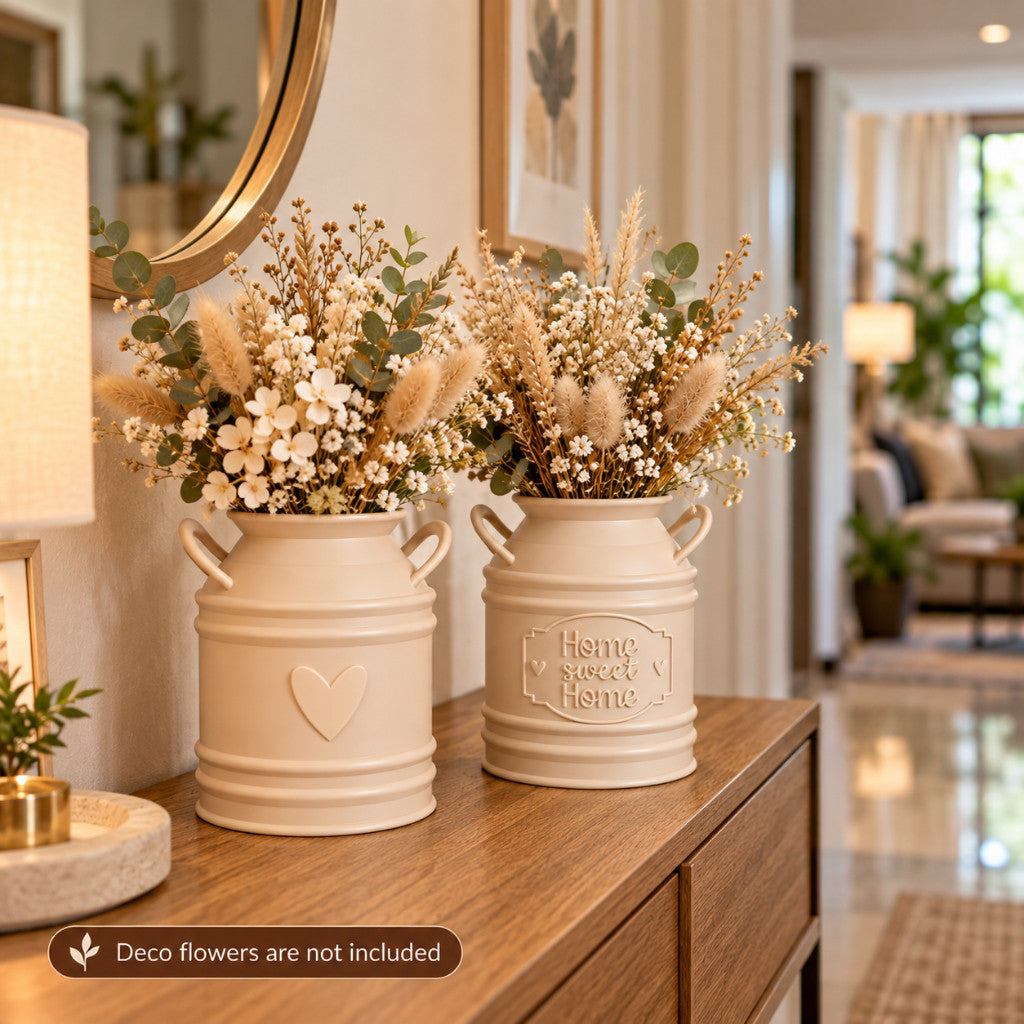 Country Style Milk Can Vase – Rustic Home Decor