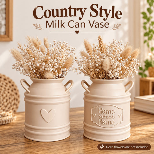 Country Style Milk Can Vase – Rustic Home Decor